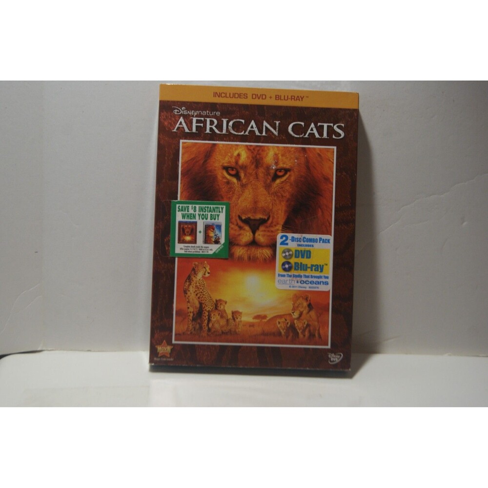 AFRICAN CATS (Blu-ray/DVD, 2011, 2-Disc Set) New / Sealed /Slipcover Disney